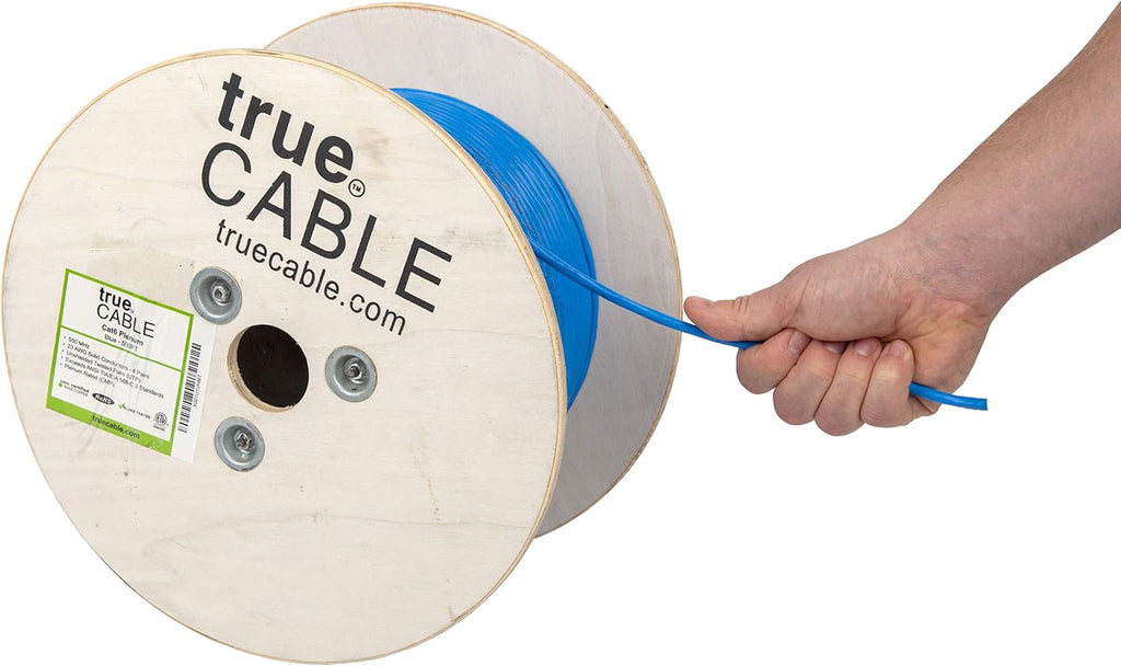 500ft Blue 23AWG 4 Pair Solid Bare Copper Bulk Ethernet Cable X75413