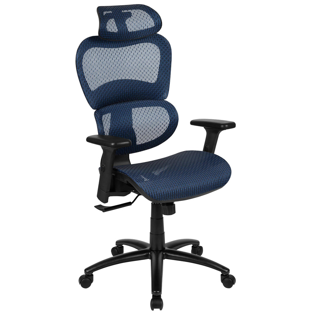 Ergonomic Mesh Office Chair with Lumbar Support, Blue Y723