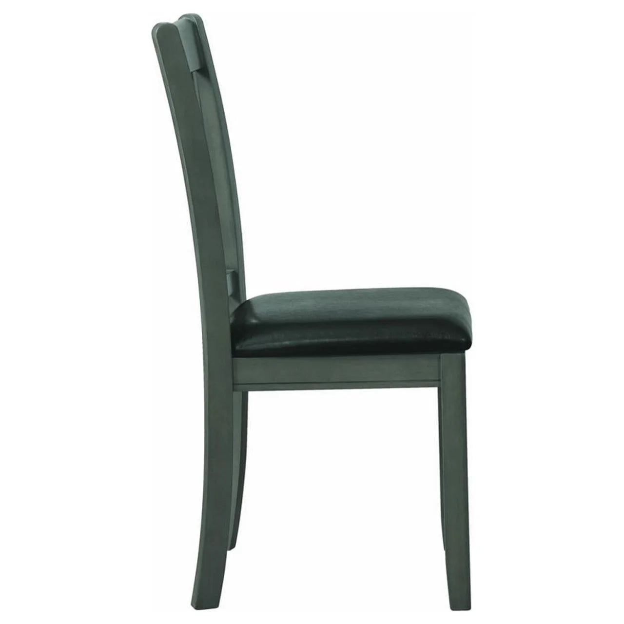 Padded Dining Side Chairs Medium Grey and Black Set of 2 S428629