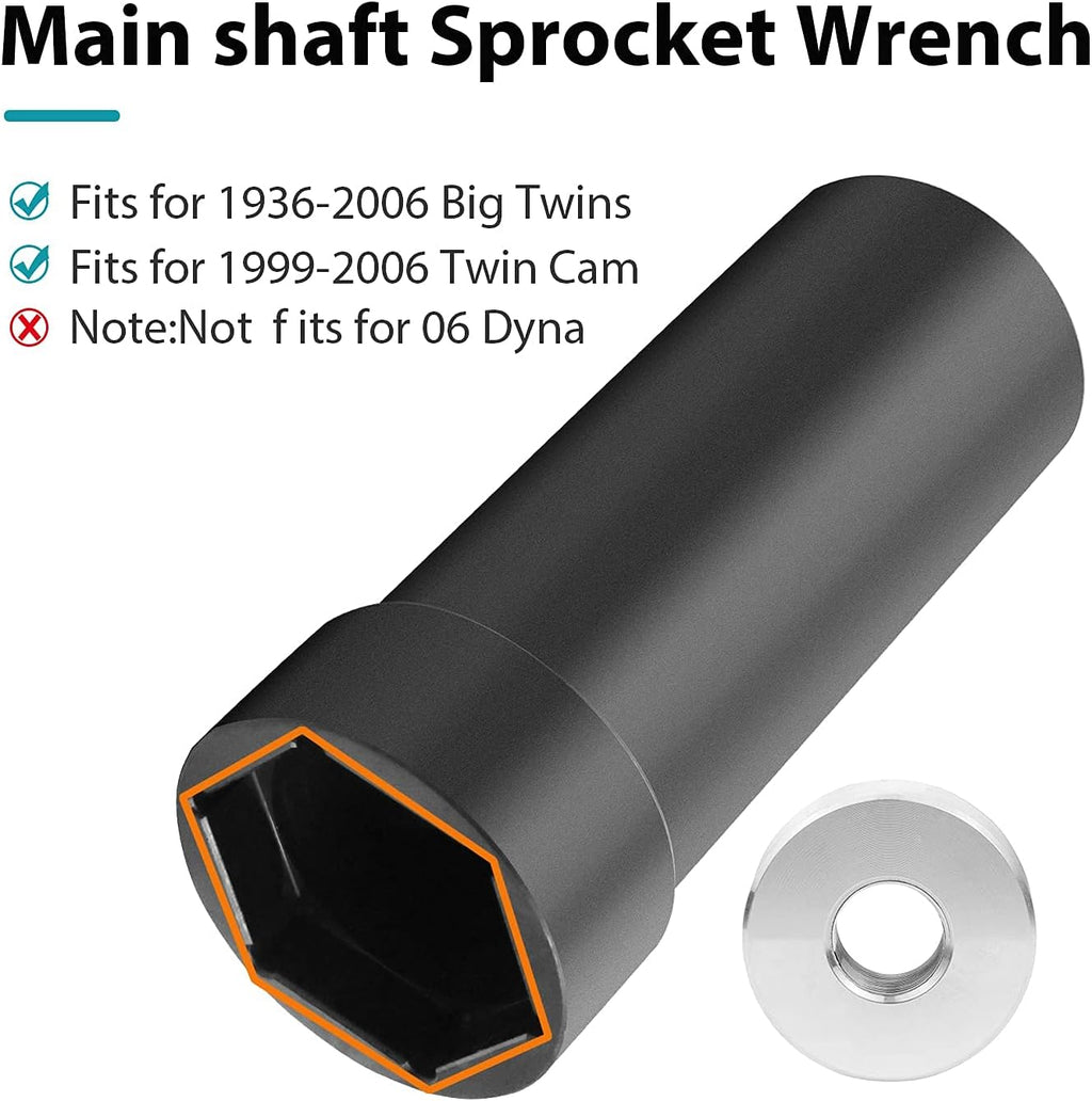 Mainshaft Sprocket Wrench 1 7/8" with 1/2" Drive and Primary Drive Locking Tool, 3PCS/SET L143433