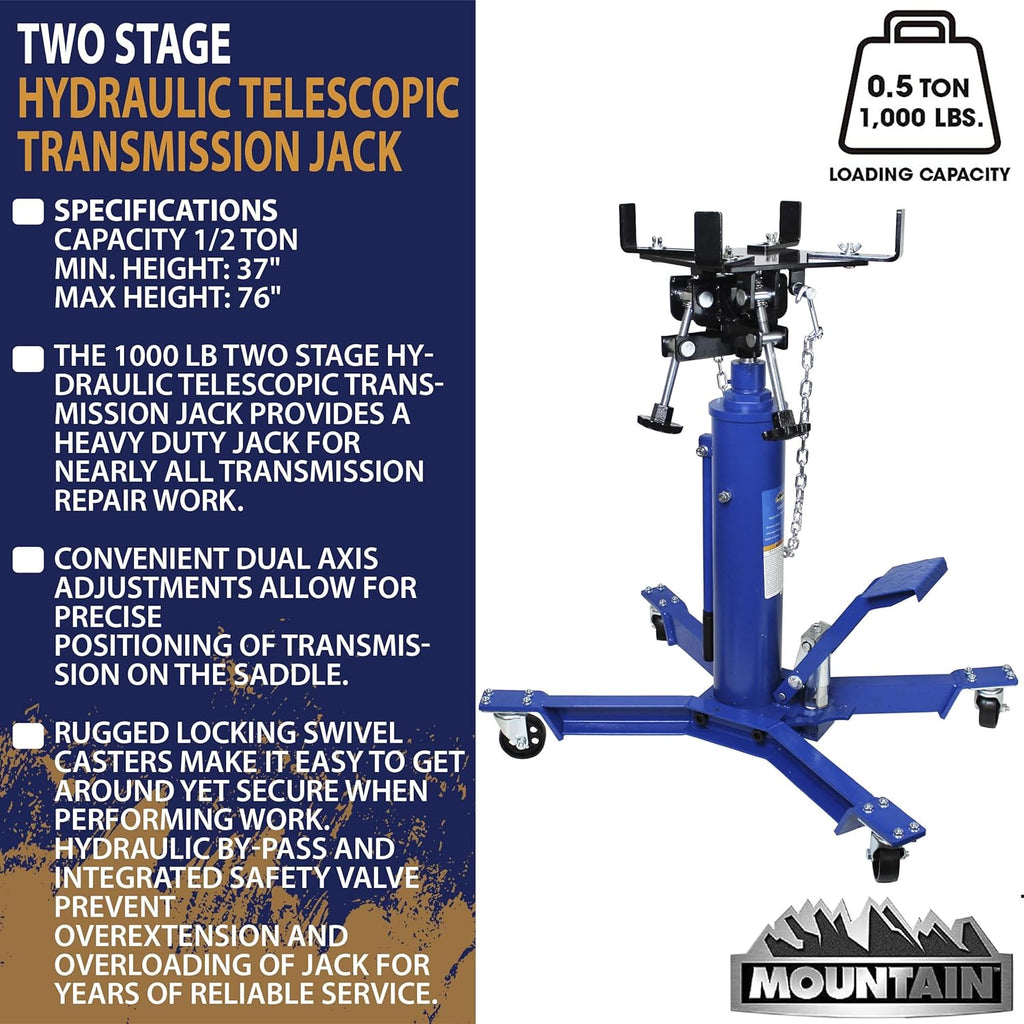 1,000 Lb. Two Stage Hydraulic Telescopic Transmission Jack S8716