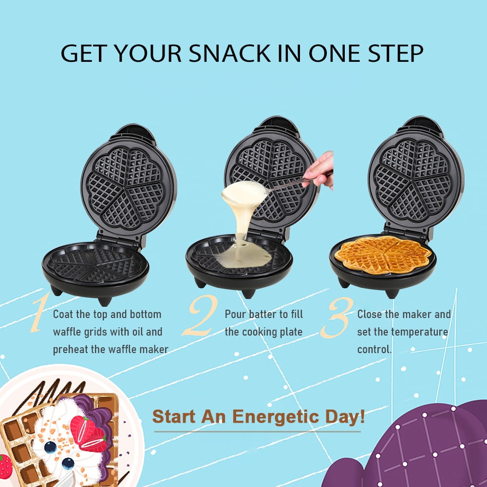 1000W Heart-Shaped Electric Waffle Maker D15655