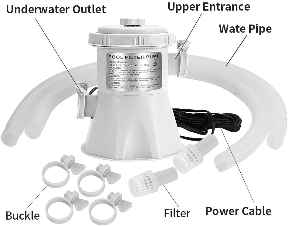 Clear Cartridge Pool Filter Pump, 300 GPH, 110-120V F64383