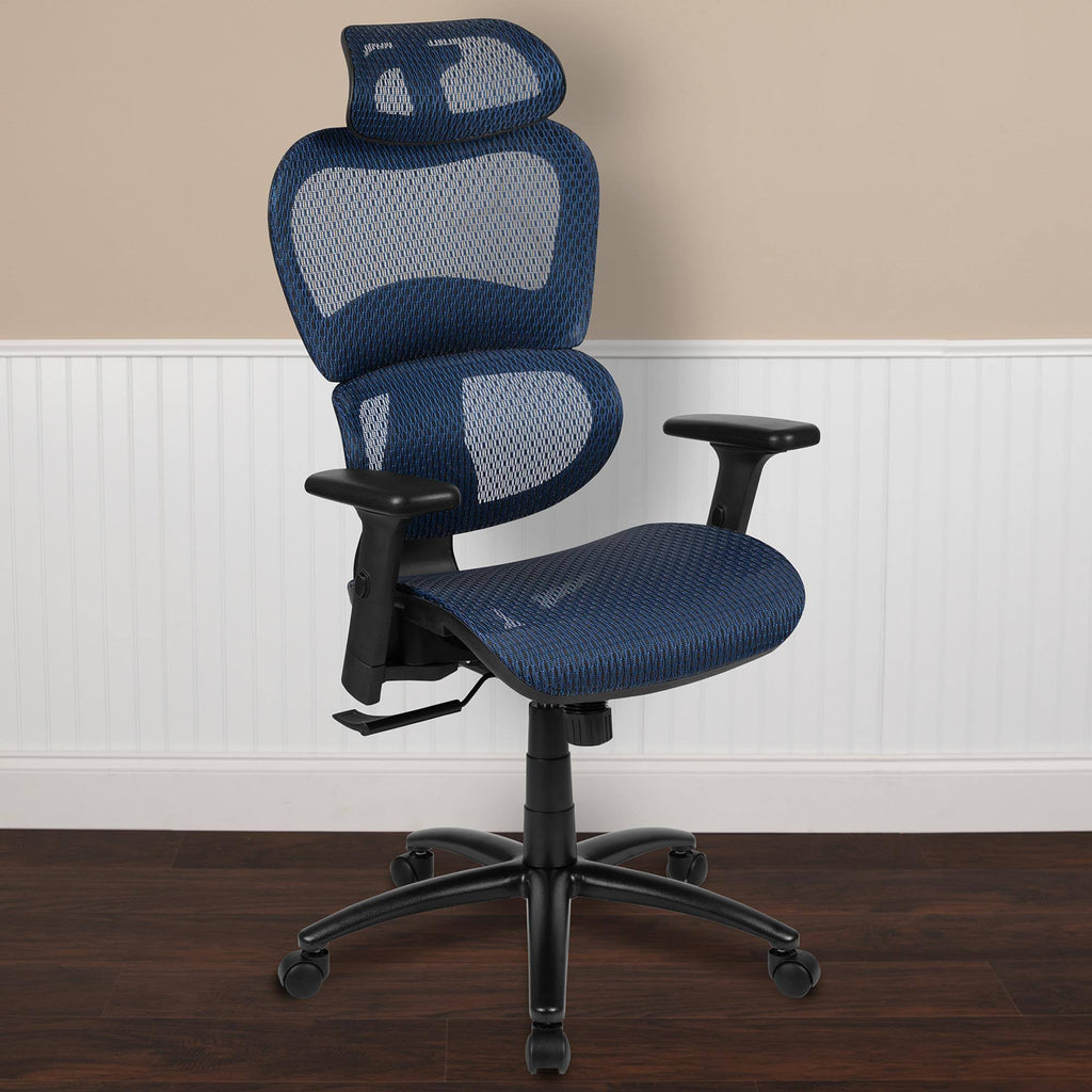 Ergonomic Mesh Office Chair with Lumbar Support, Blue Y723