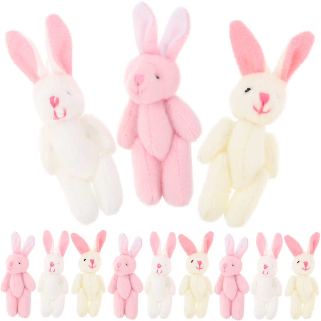 15 Pcs Mini Bunny Stuffed Animal Plush Pendant Hanging Decorations R656