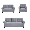 Light Grey-Blue Sofa Set with Armchair, Loveseat and 3-Seat Sofa X6989