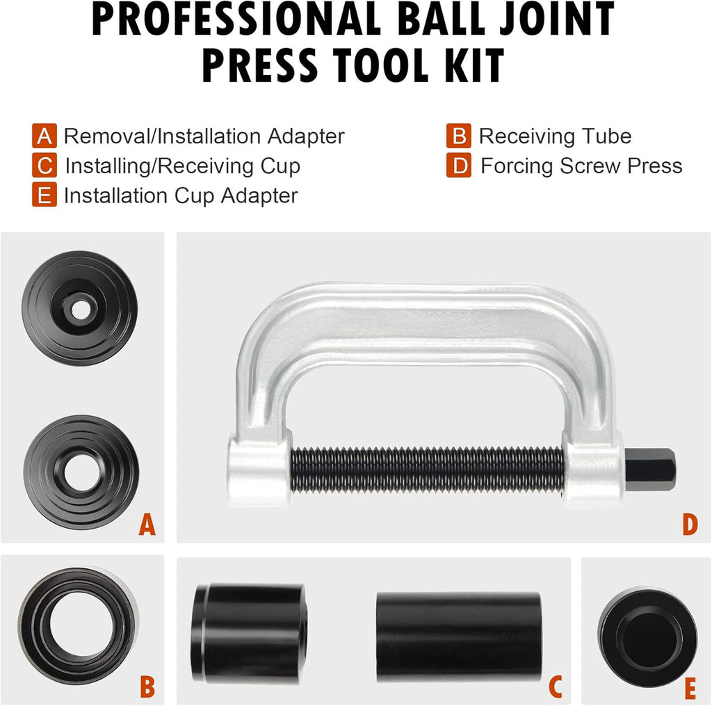 Ball Joint Press & U Joint Removal Tool Kit with 4wd Adapters A14481