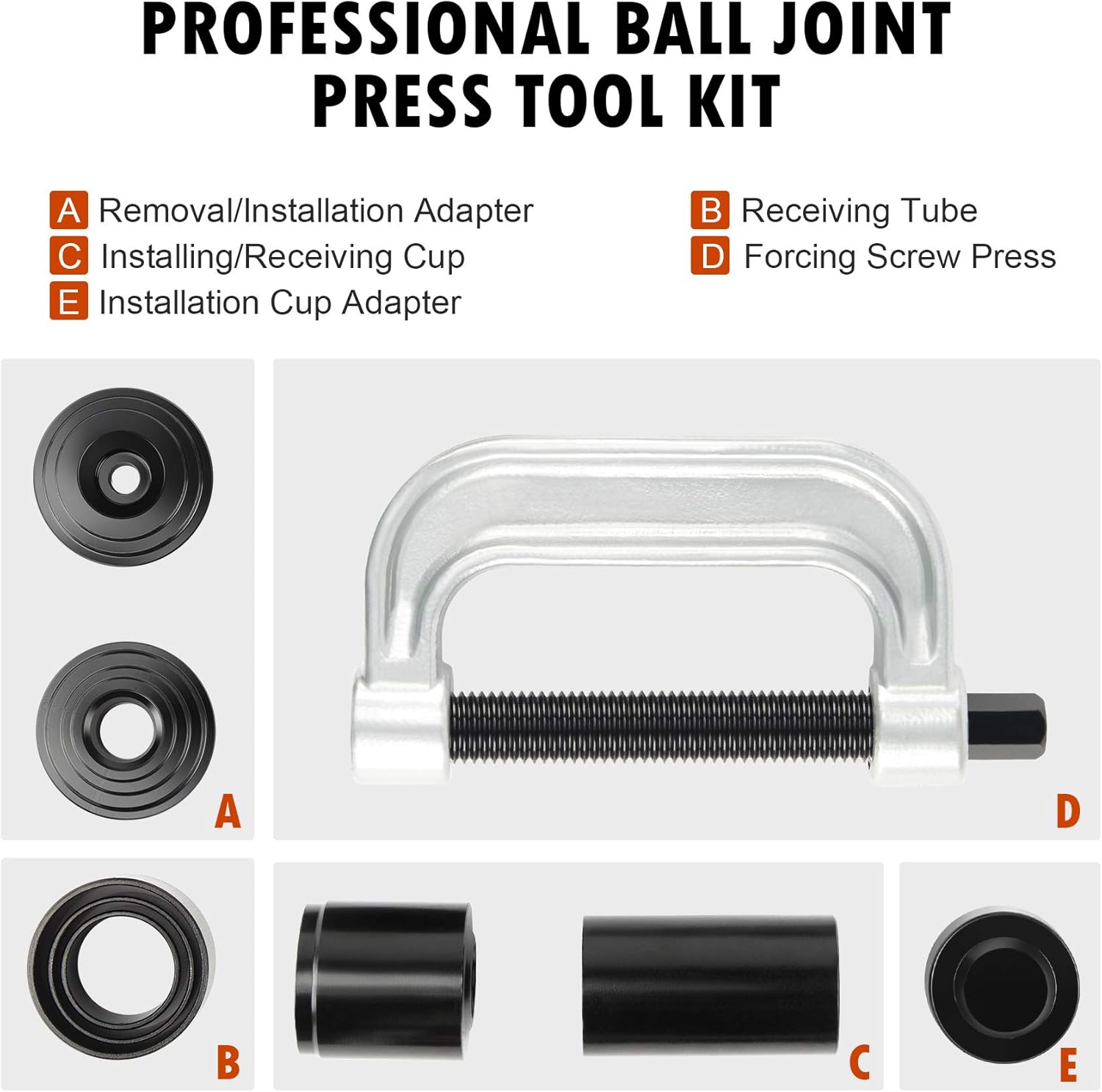 Ball Joint Press & U Joint Removal Tool Kit with 4wd Adapters A14481