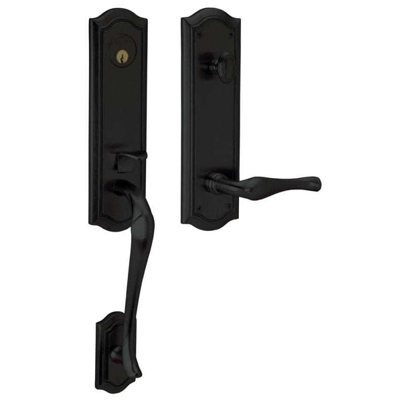 Satin Black Left Hand Dummy Entry Handleset with Lever S2515