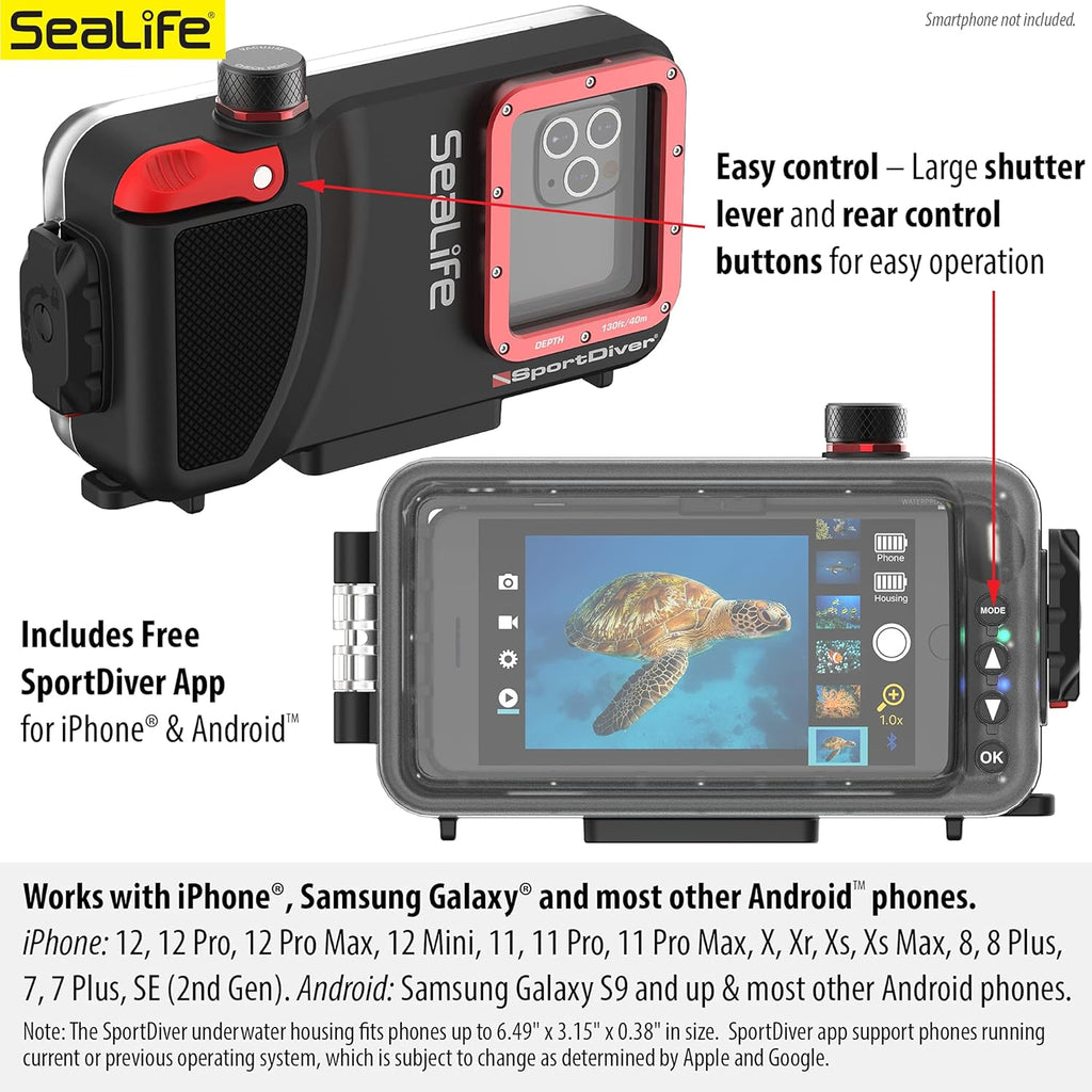 Waterproof Underwater Smartphone Scuba Case, Black K7461