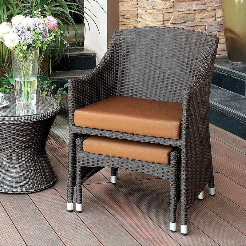 Espresso Arm Chair with Ottoman L804