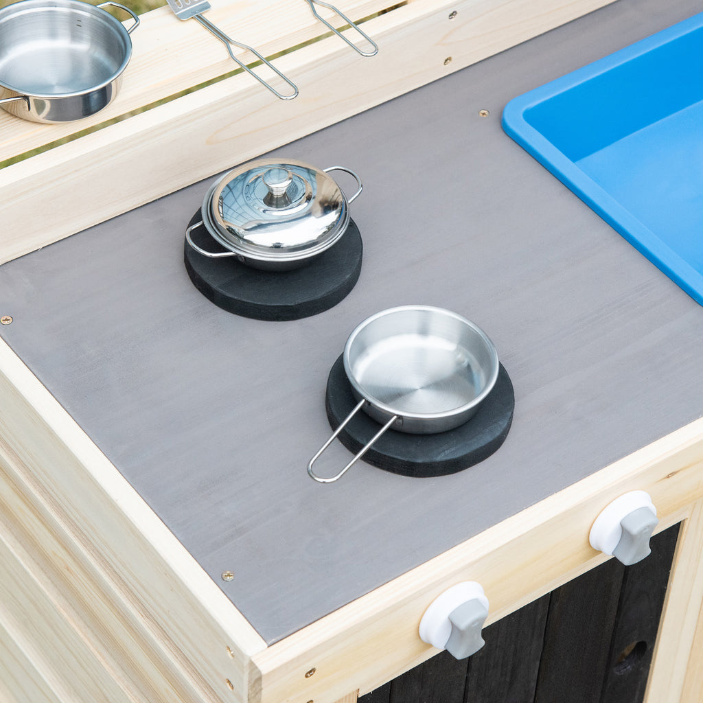 Outdoor Wooden Kitchen Play Set with Removable Sink X935698
