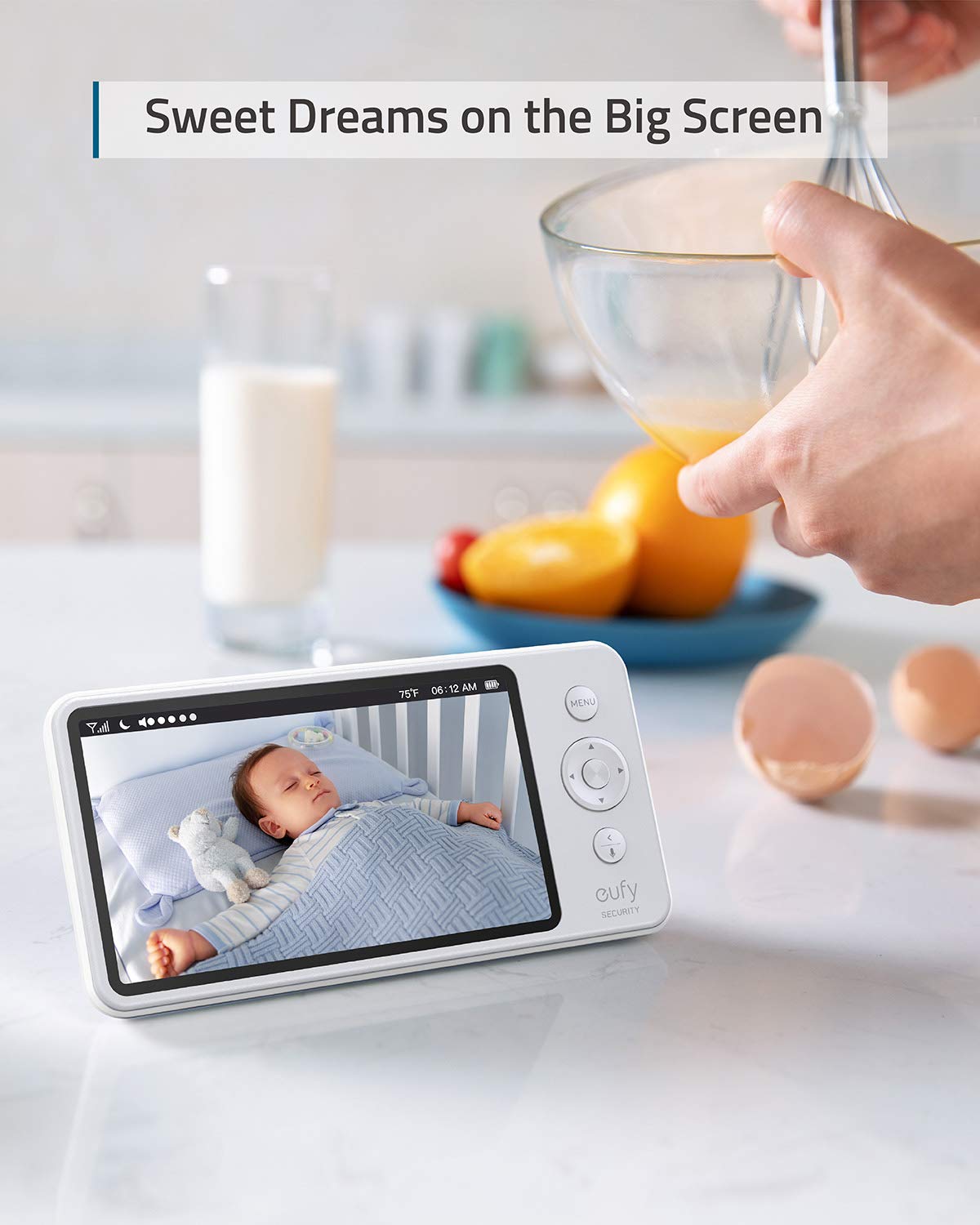 Video Baby Monitor with Camera and Audio, 720p HD, Night Vision, 5 Display Y73537
