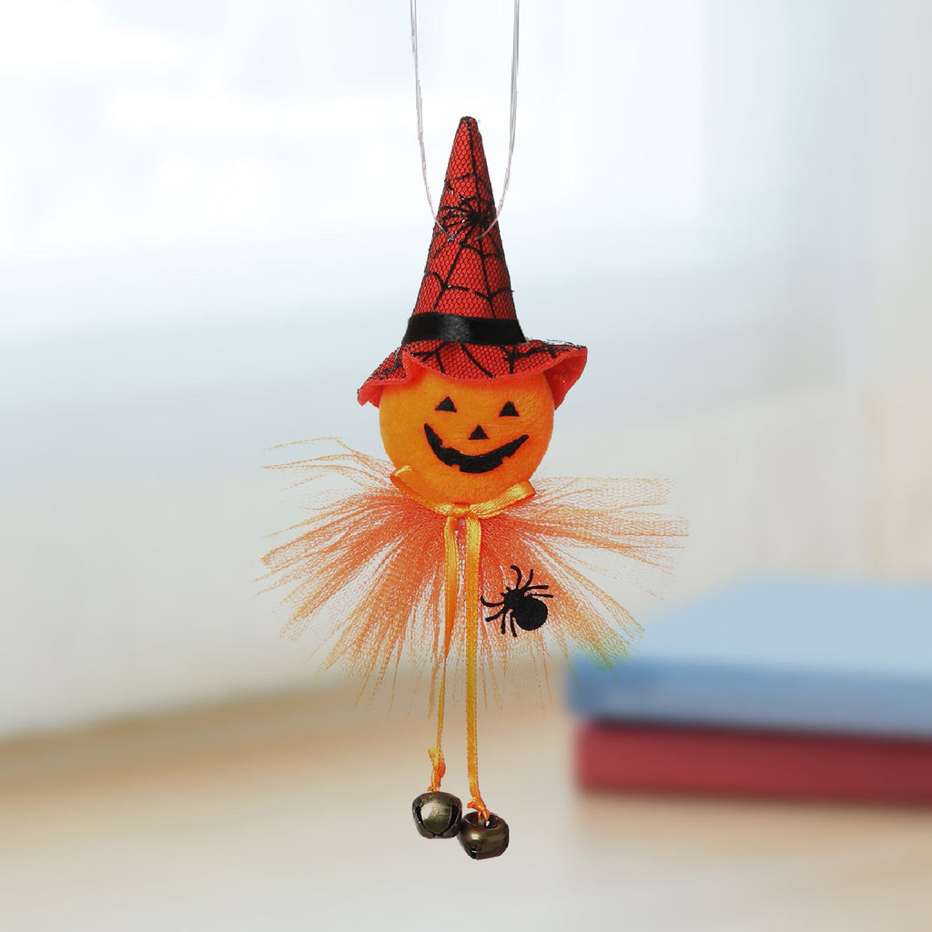 Pumpkin Witch Doll Scary Halloween Cat Novelty Toy Cloth B9435