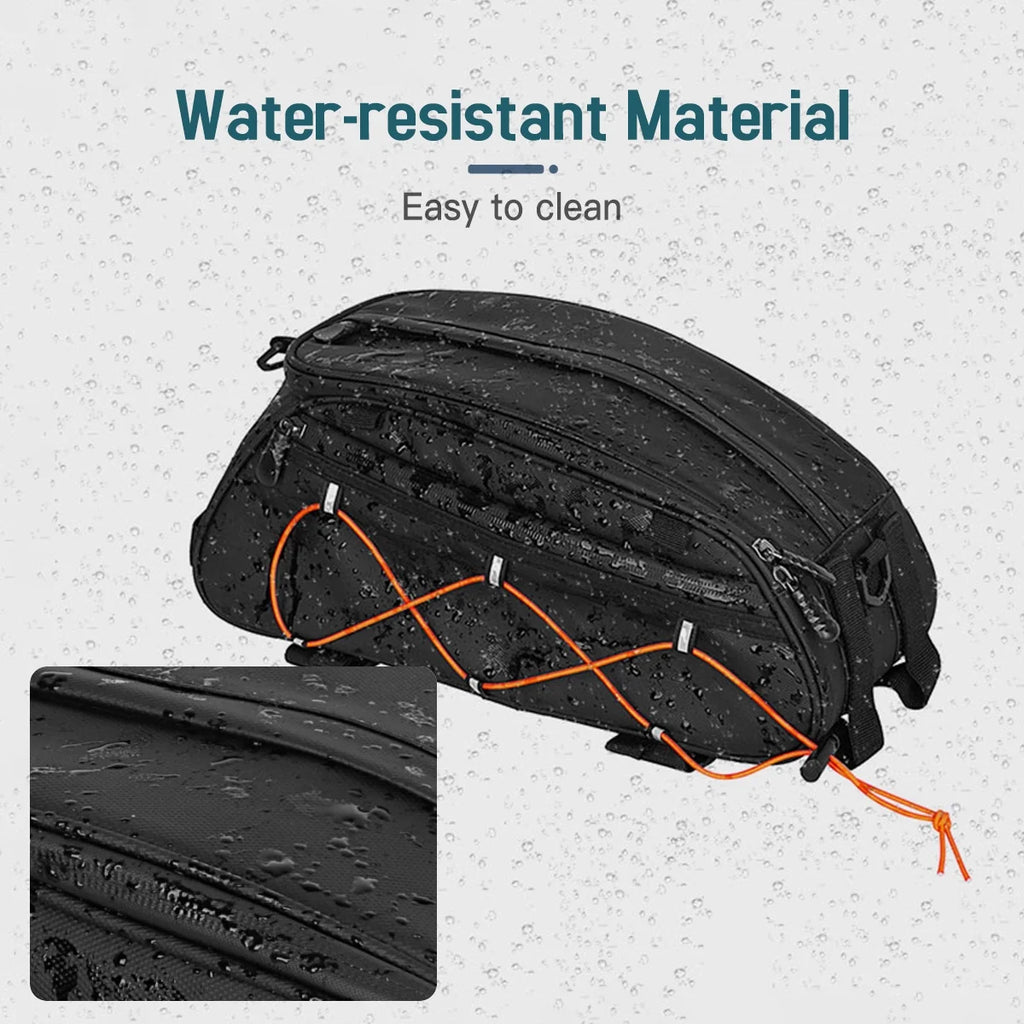 3-in-1 Waterproof Rear Seat Bike Trunk Bag with 2 Side Hanging Bags U765