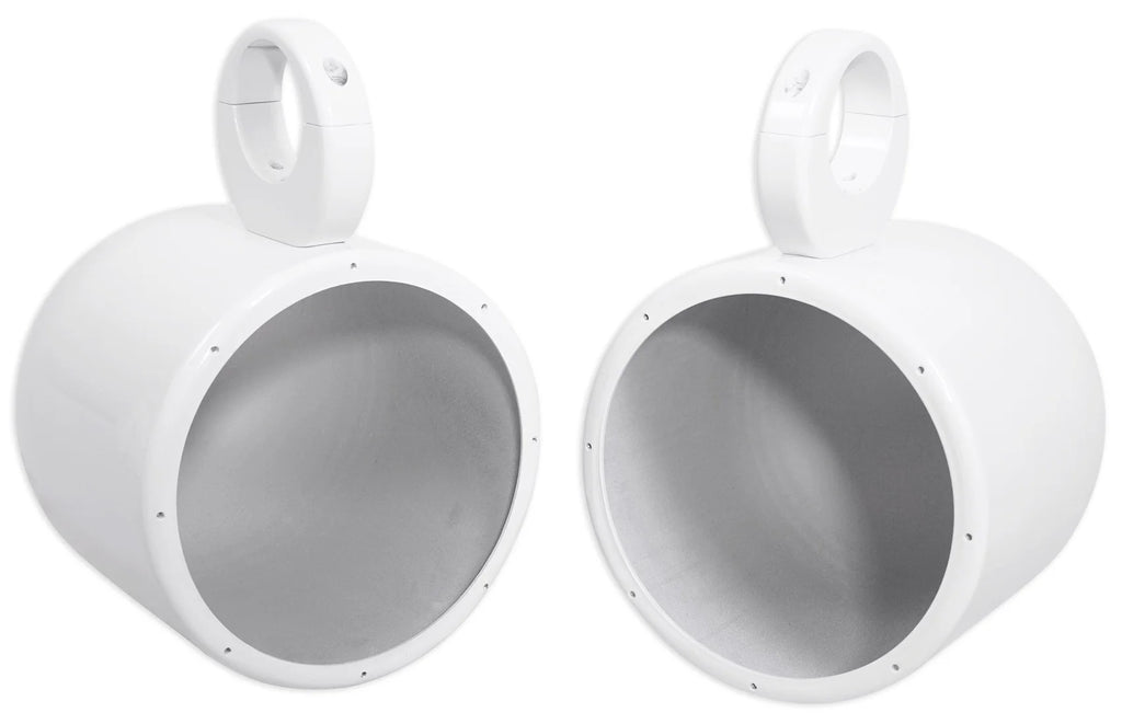 White Aluminum Wakeboard Tower Speaker Pods with Covers X60276