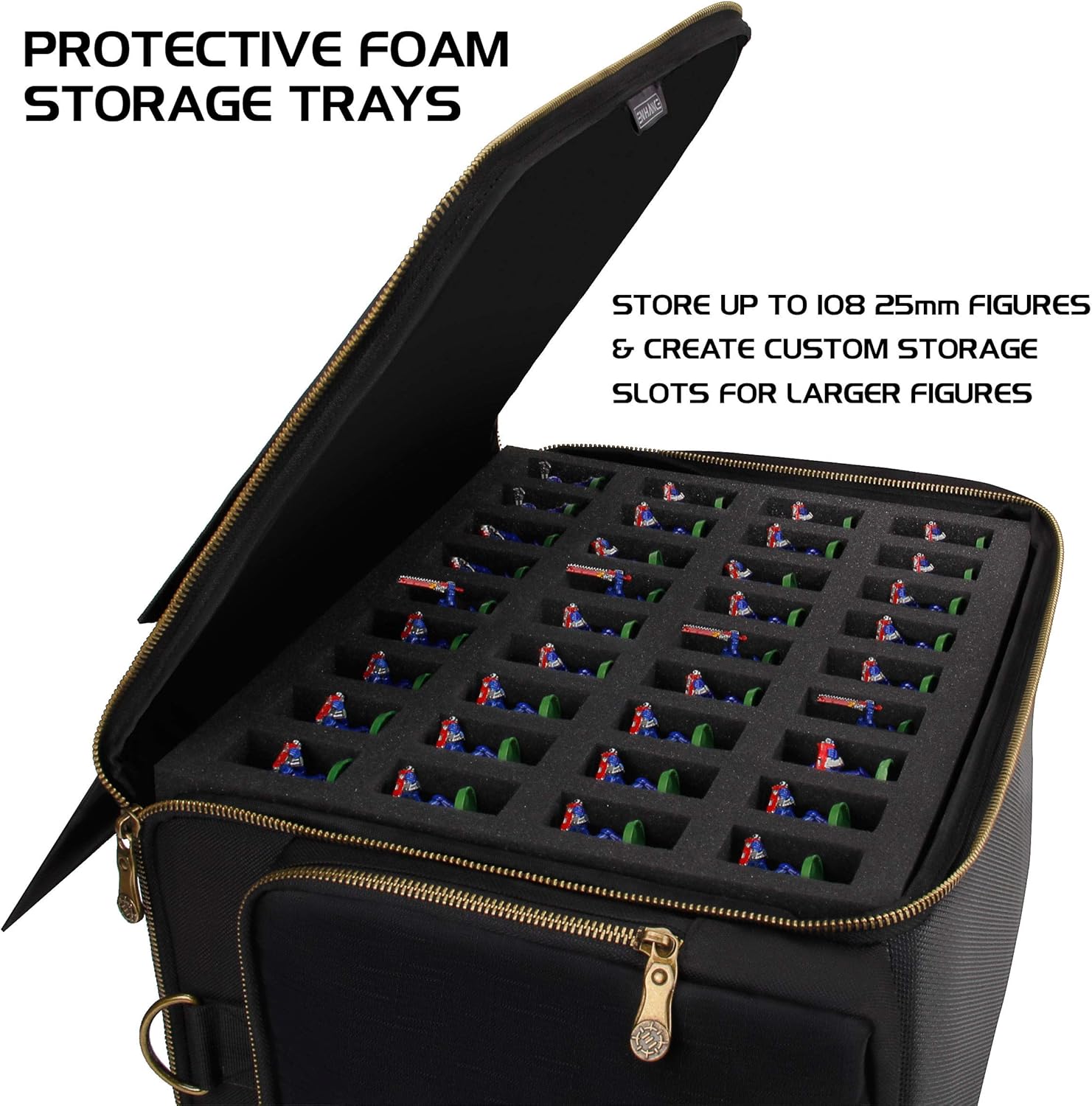 Portable Miniature Figure Storage Case with 4 Foam Layers F852775