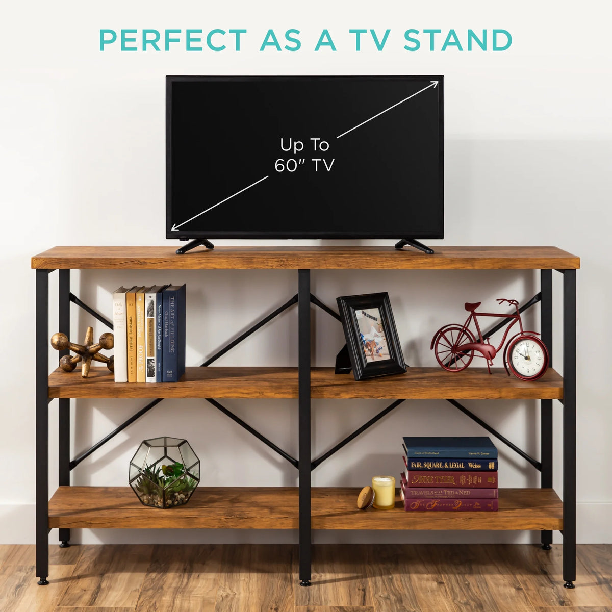 Rustic 3-Tier Console Table with Non-Scratch Feet T820271