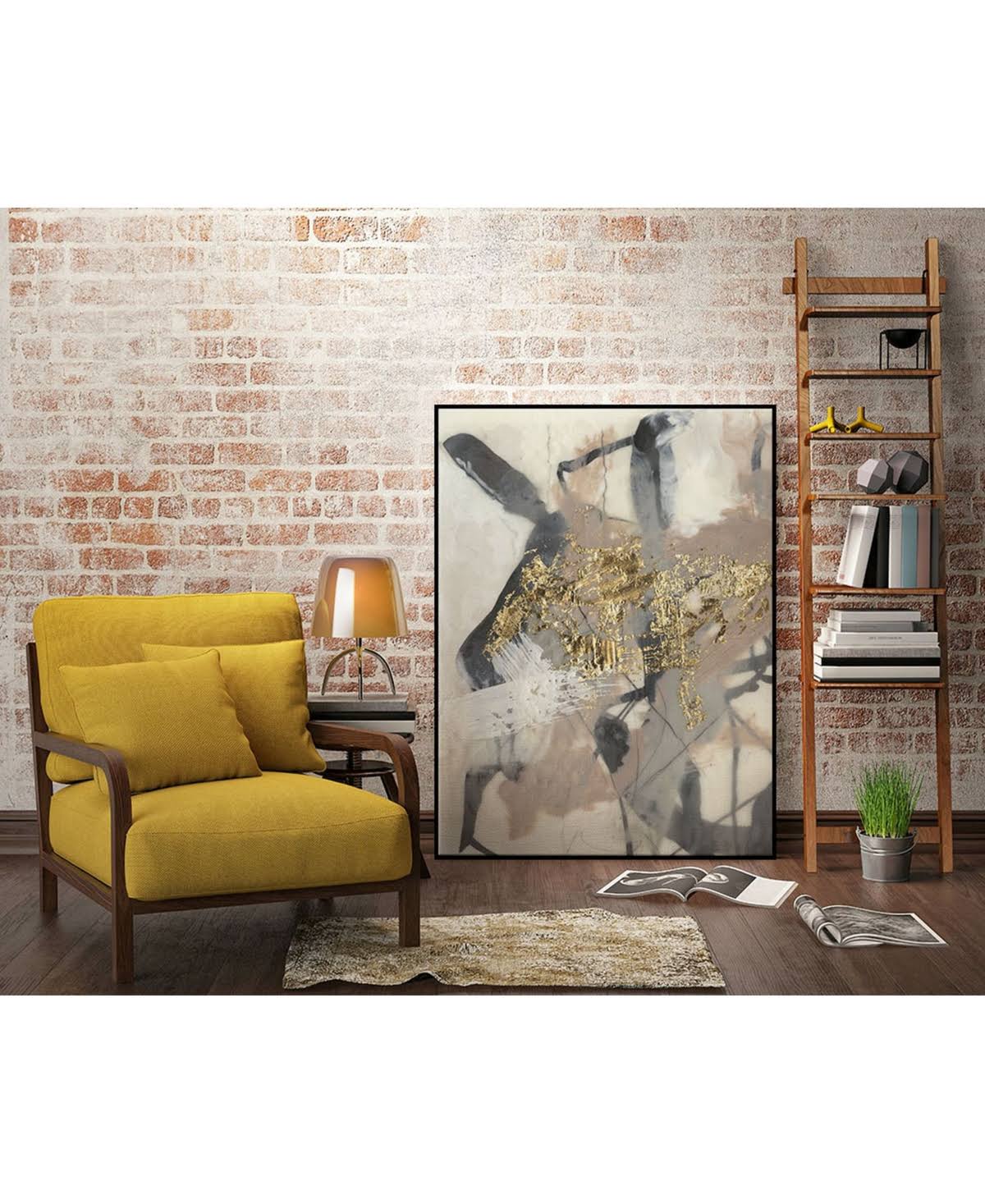 Golden Blush Framed Canvas Art A634162