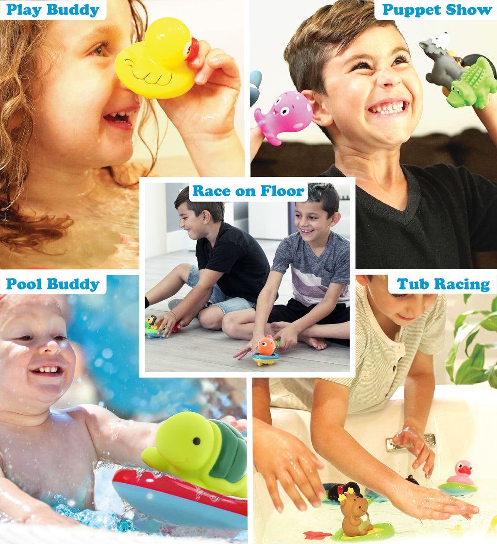 Sea Life Boat Racers Bundle Set of 4 Bath Toy X17313