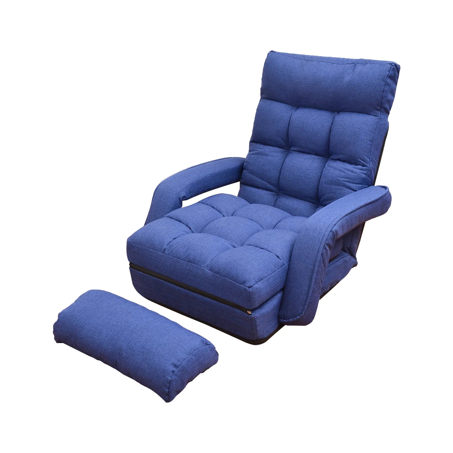 Blue Folding Gaming Sofa Recliner Chair with Pillow A1956