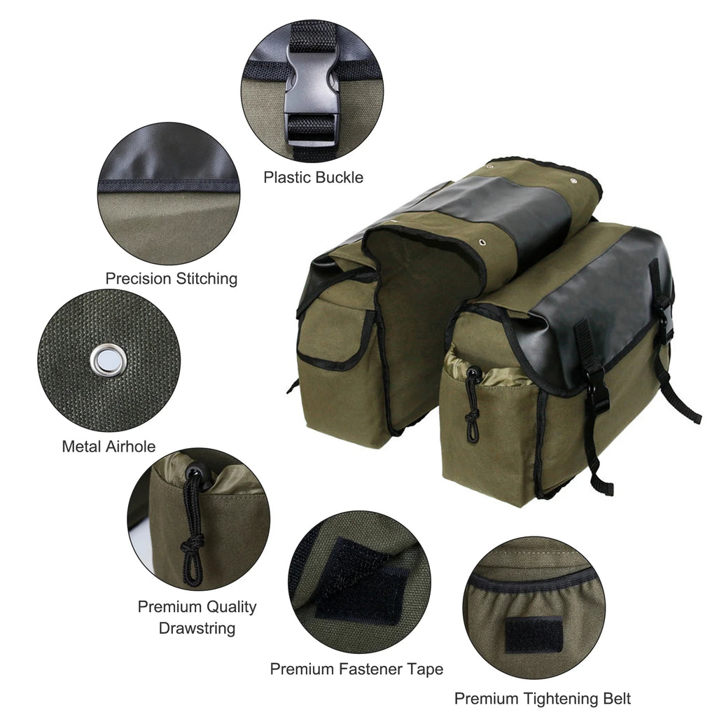Waterproof Canvas Motorbike Saddle Bag W259
