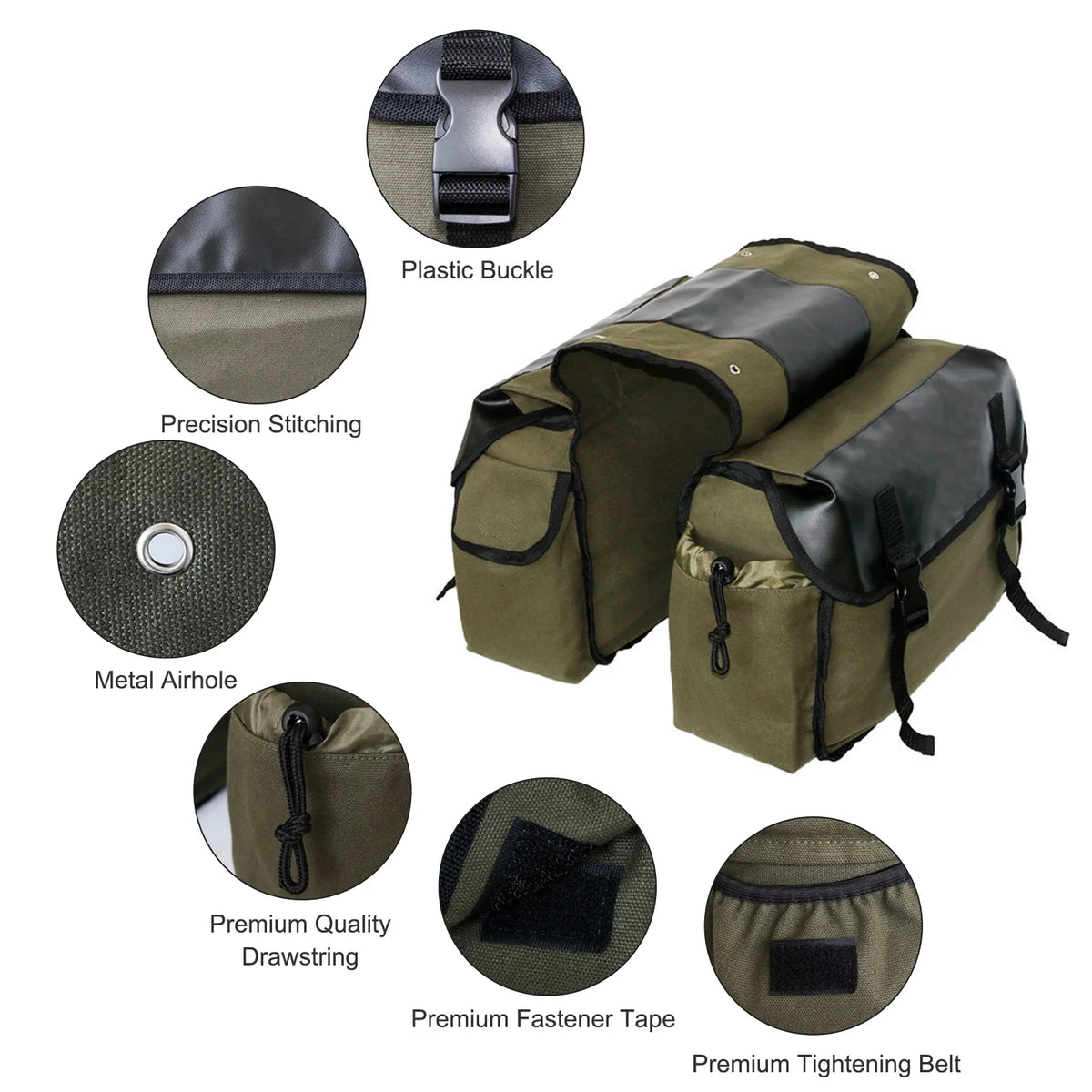 Waterproof Canvas Motorbike Saddle Bag W259