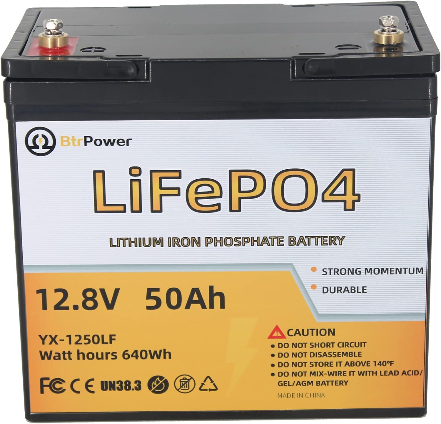 12V 50AH LiFePO4 Battery with Built-in 50A BMS Q776