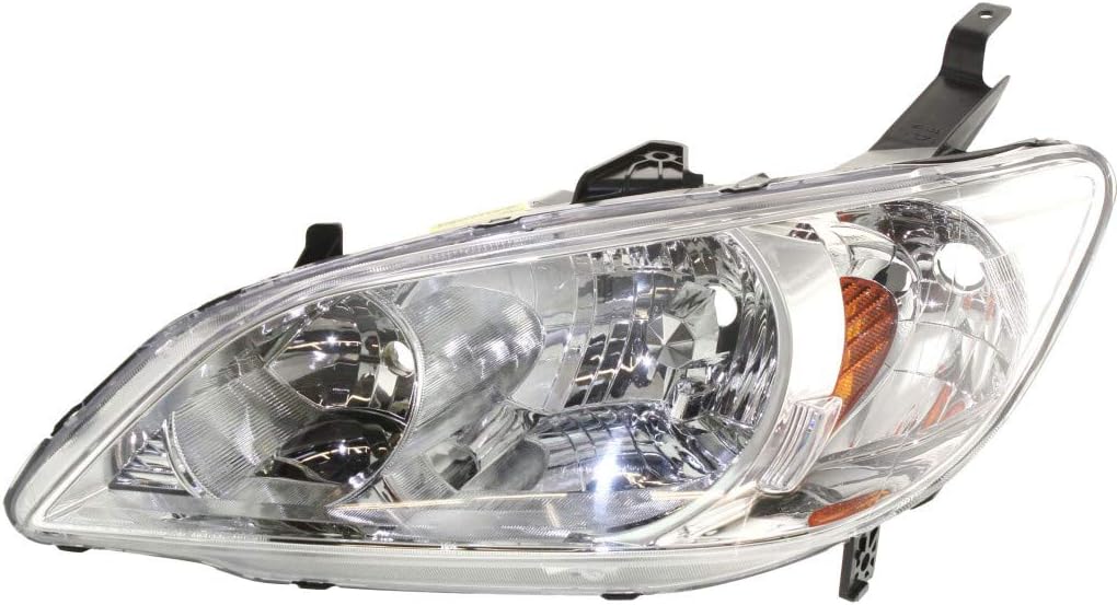 Headlight Assembly for Honda Civic 2004 2005 Passenger Side with Bulbs P6152