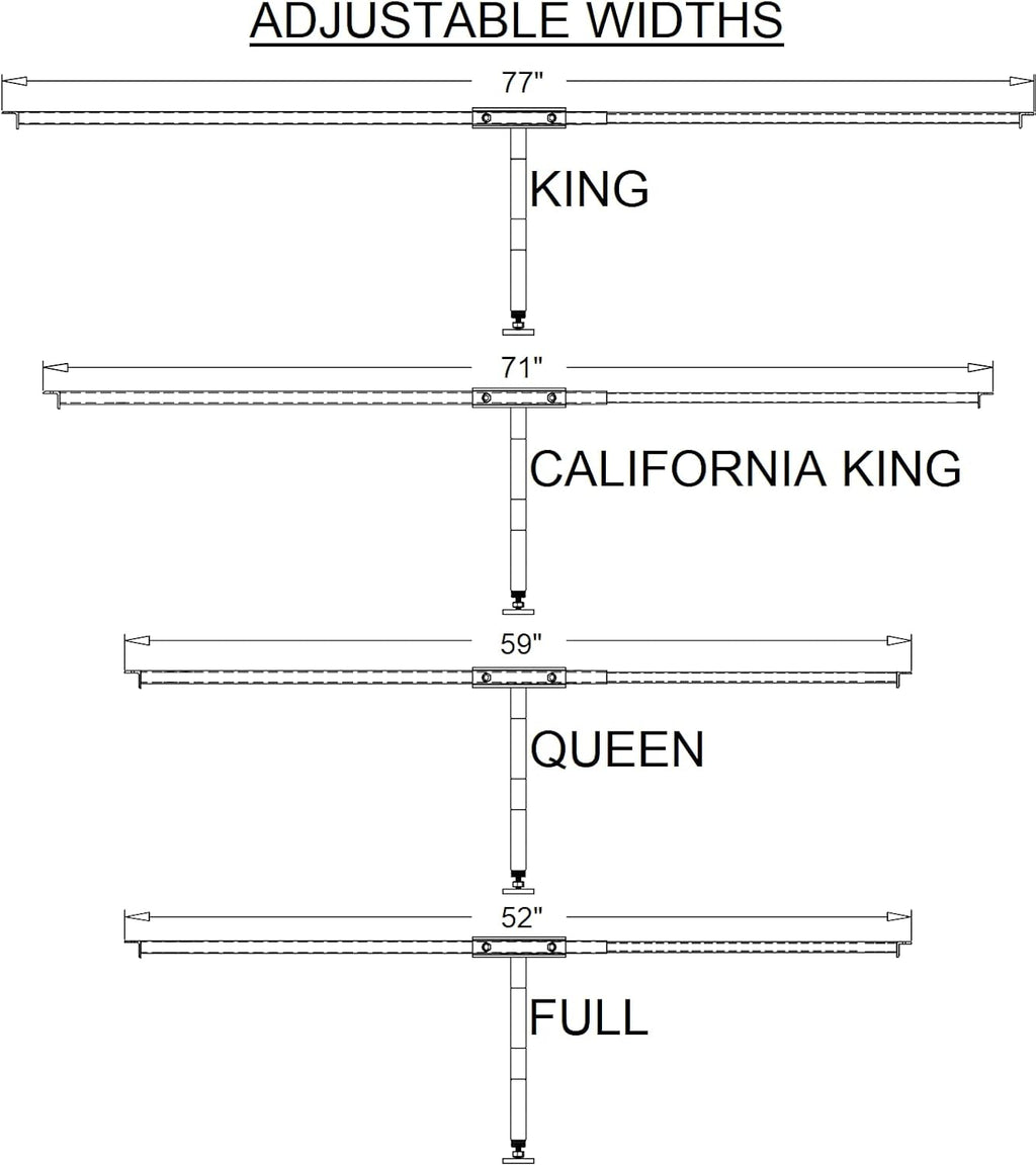 Universal Size Adjusts from Full to Cal King Mattress Slats M9182
