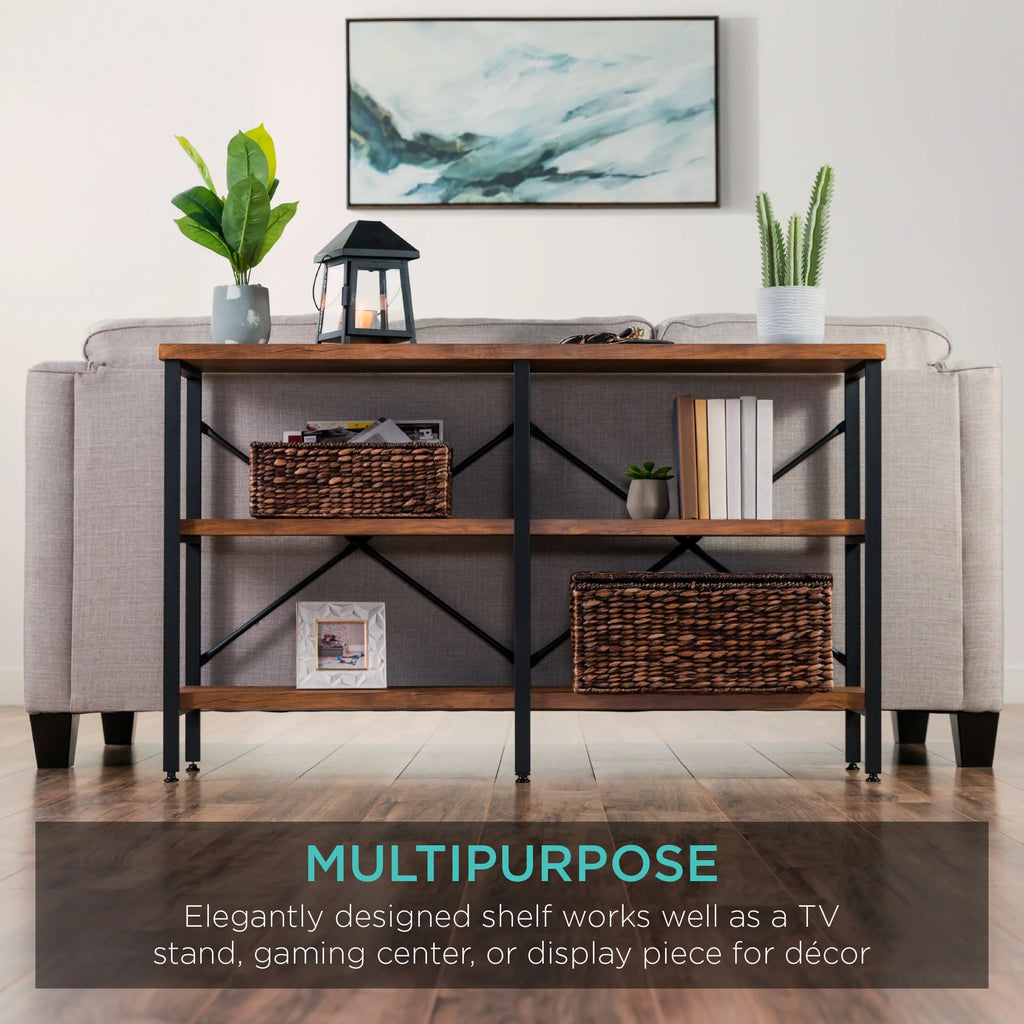Rustic 3-Tier Console Table with Non-Scratch Feet T820271