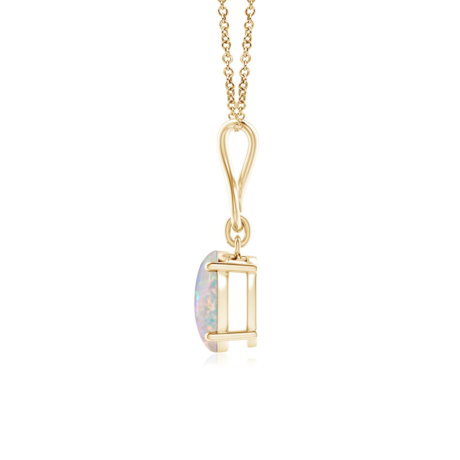 14K Yellow Gold Opal Pendant Necklace T5403