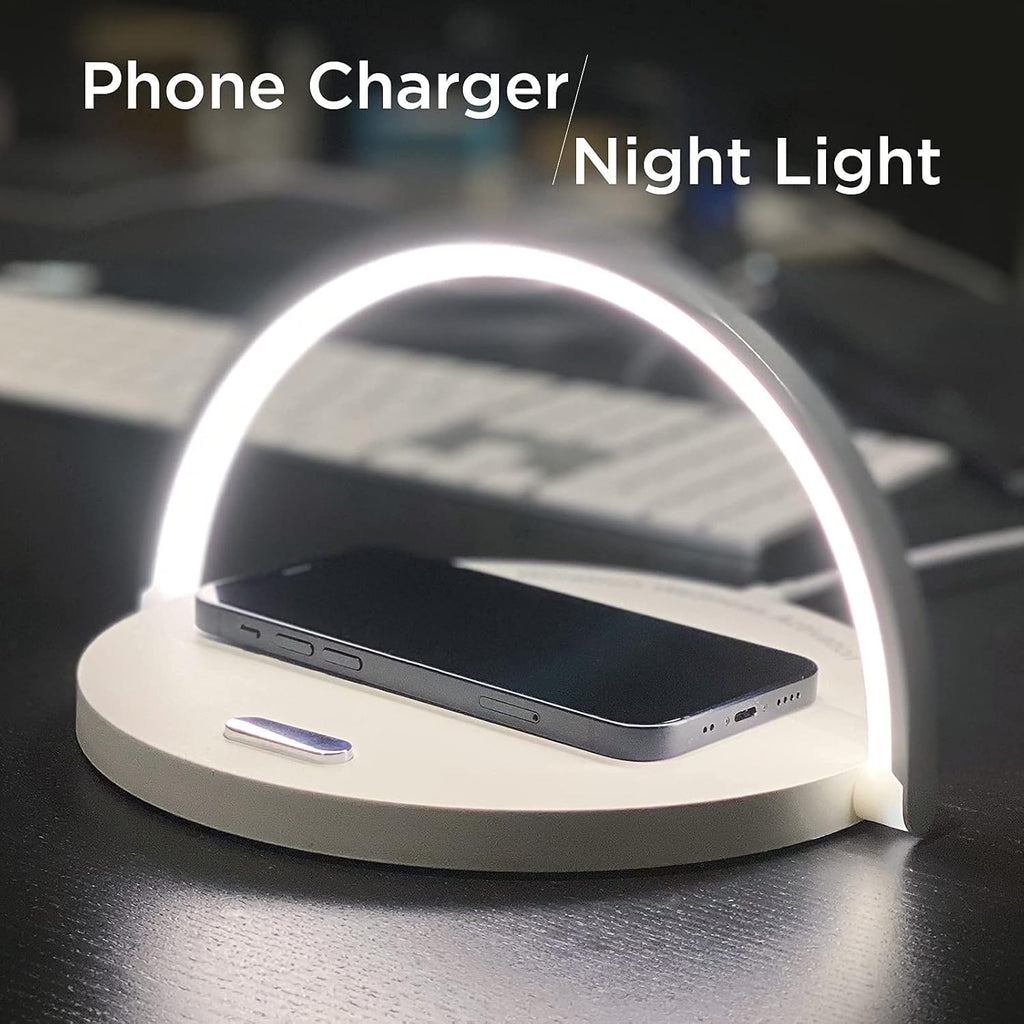 TiO2 Multifunctional Desk Lamp with Wireless Charger, Modern LED Lamp S9434
