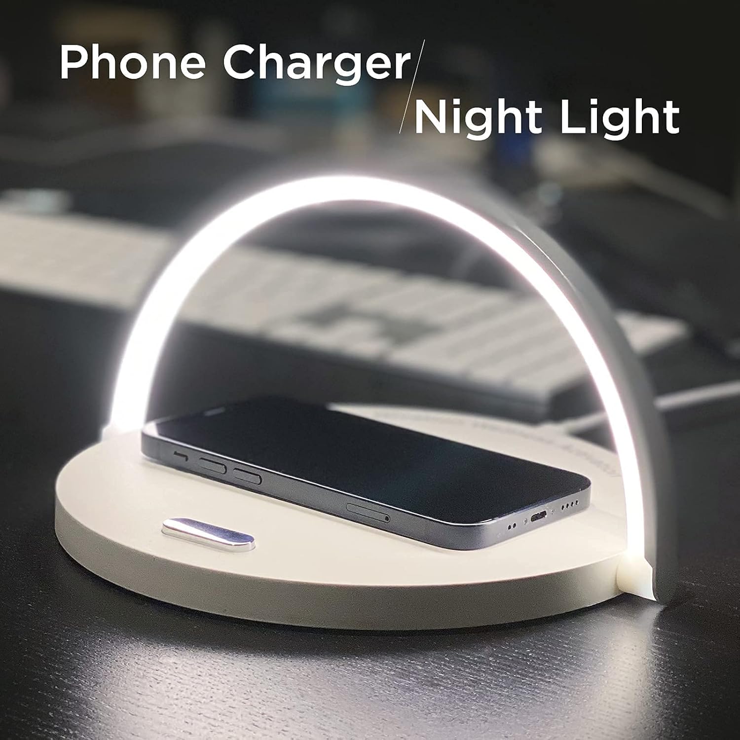 TiO2 Multifunctional Desk Lamp with Wireless Charger, Modern LED Lamp S9434