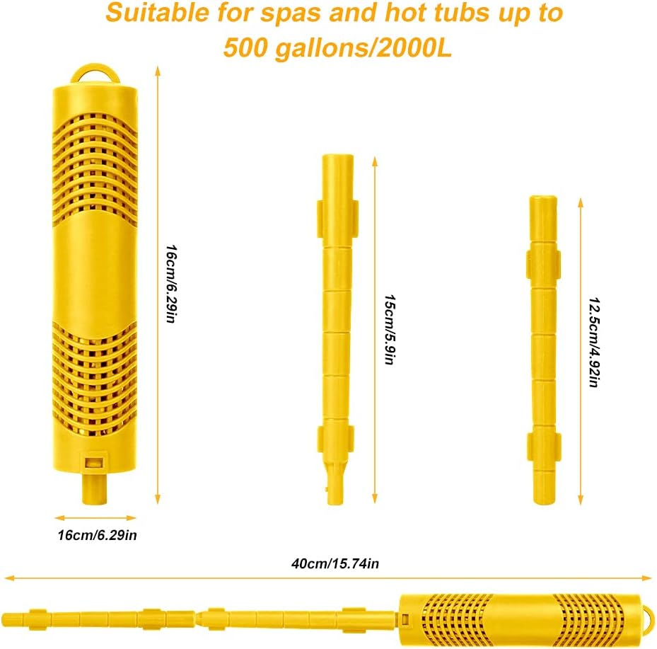 Spa Mineral Stick 4 Pack Hot Tub Filter with 4 Months Lifetime Cartridge Universal (Yellow) Pack of 2 F643