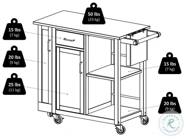 Natural Wood Kitchen Cart H34587