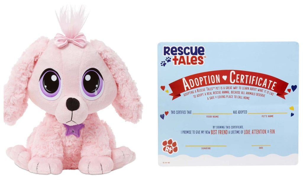 Pink Poodle Plush Pet Toy with Collar, Tag, Doghouse G279