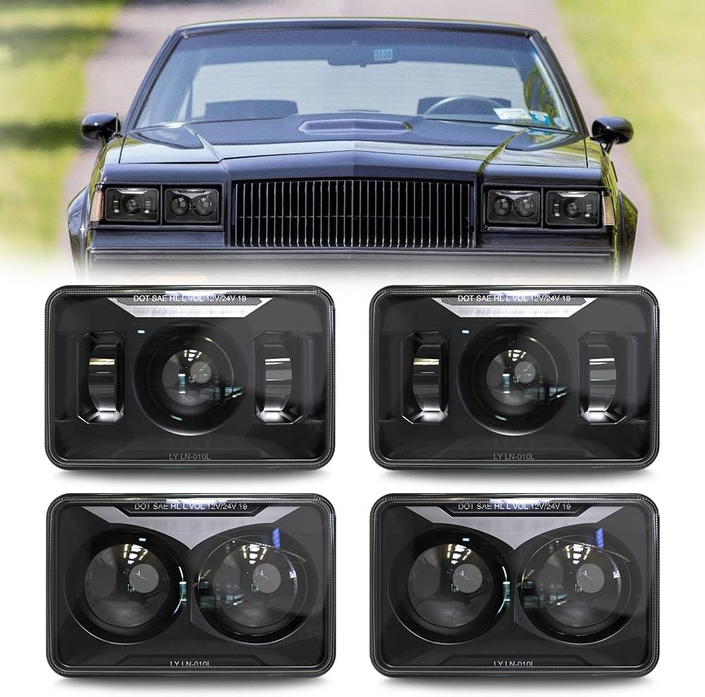 4x6 LED Headlights Hi/Lo Beam Rectangular Headlight Replacement - 4pcs Z50719