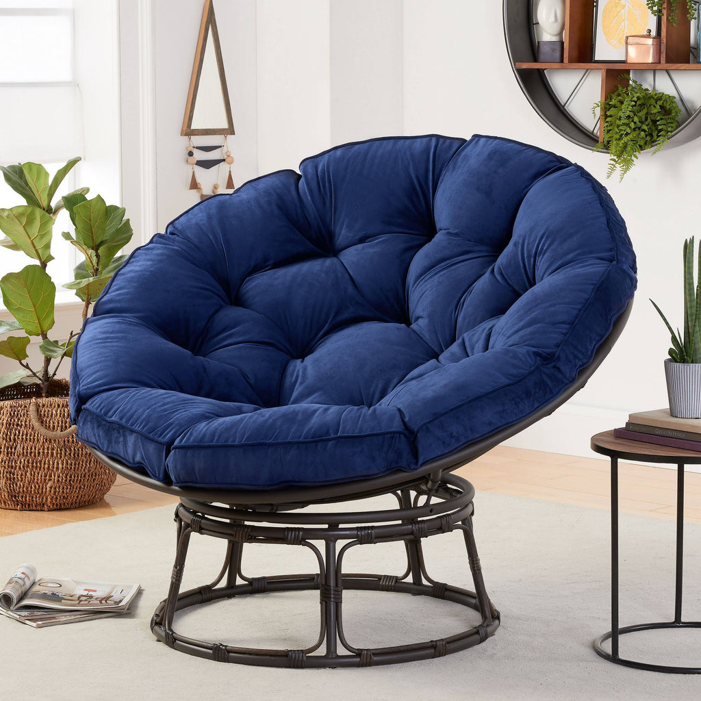 Navy Fabric Papasan Chair I744181