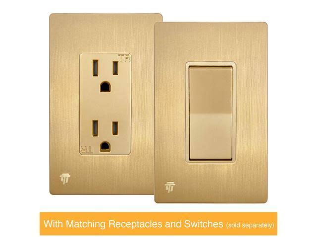 Screwless Decorator Wall Plate Outlet Cover, 1-Gang G75830