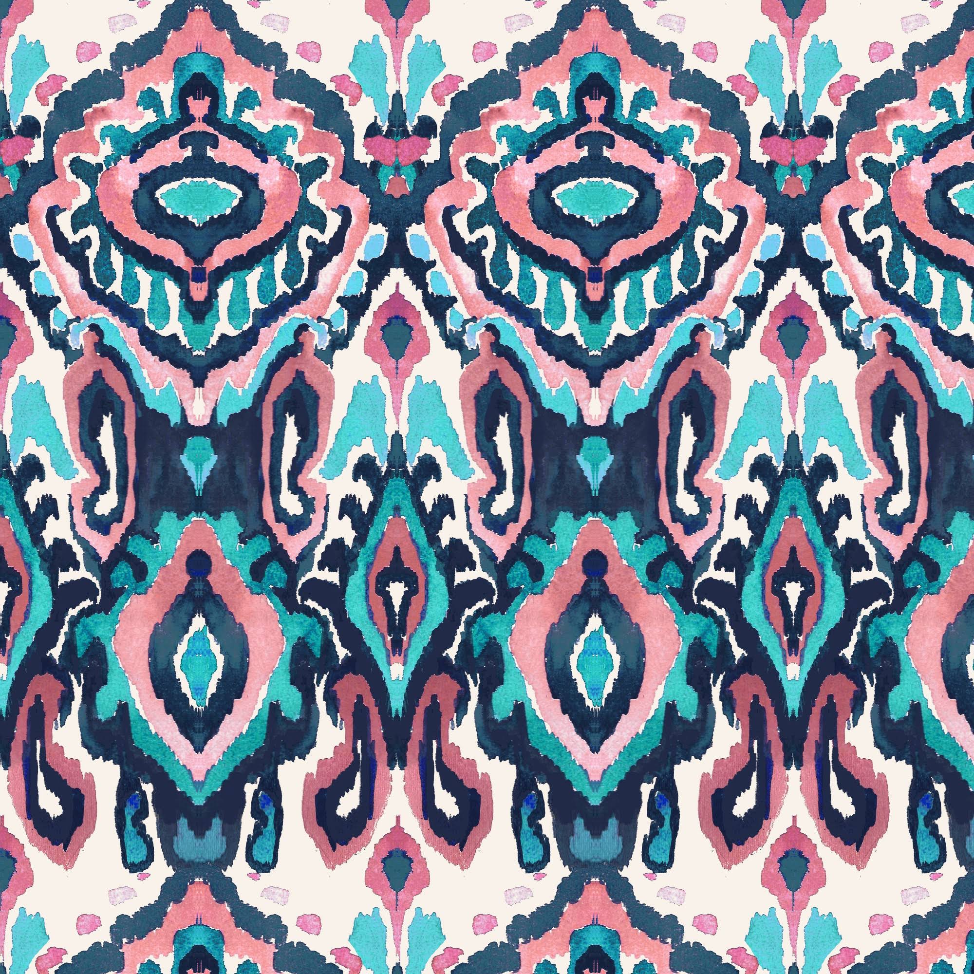 Dining Chair Printed Navy/Pink A9062