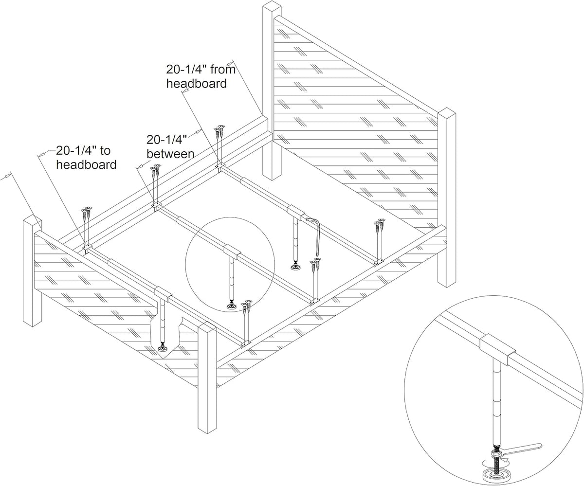 Universal Size Adjusts from Full to Cal King Mattress Slats M9182