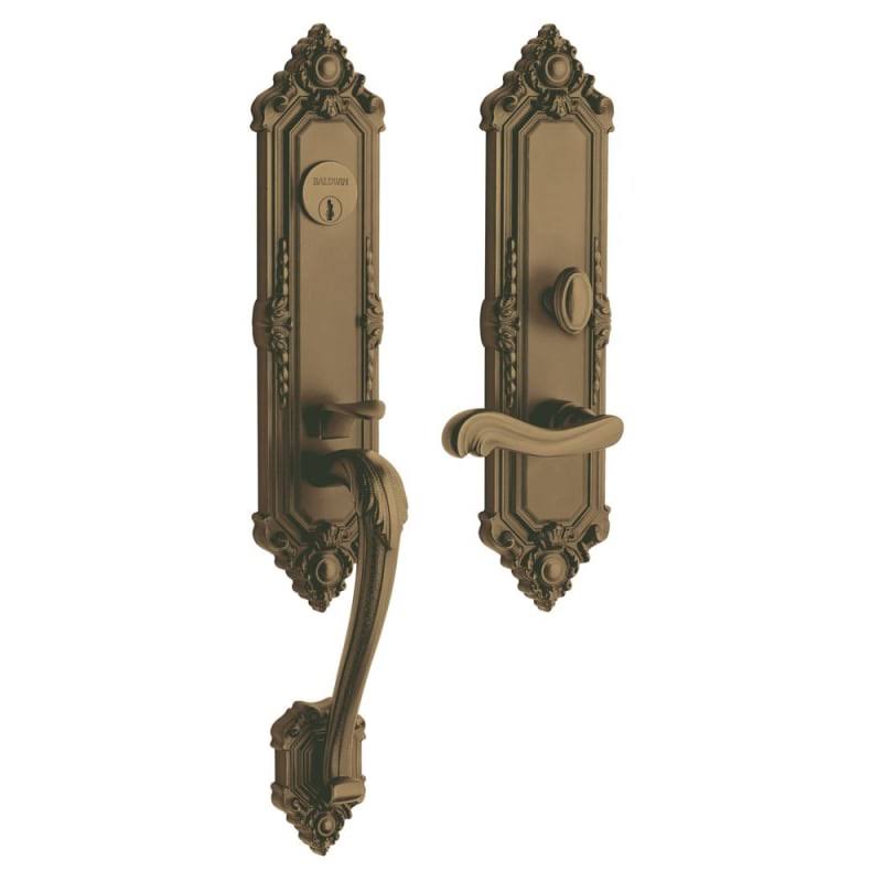 Satin Brass and Brown Full Dummy Handleset J88644