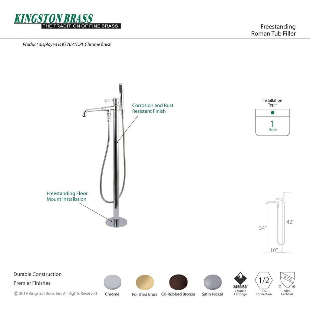 Oil Rubbed Bronze Freestanding Tub Faucet with Hand Shower I1568