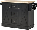Black Mobile Kitchen Island Utility Cart with Drawers and Wheels E8972