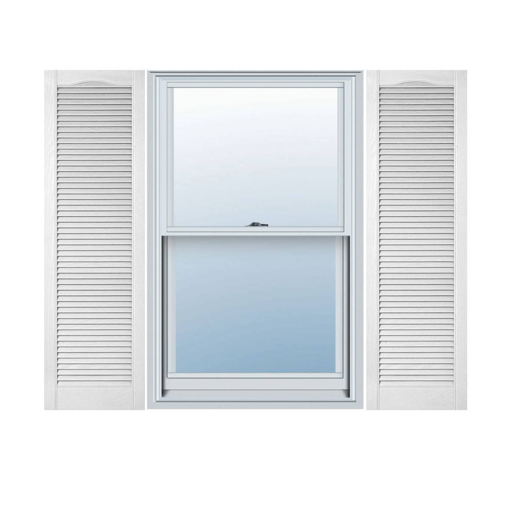 Bright White Vinyl Open Louver Shutters H5824