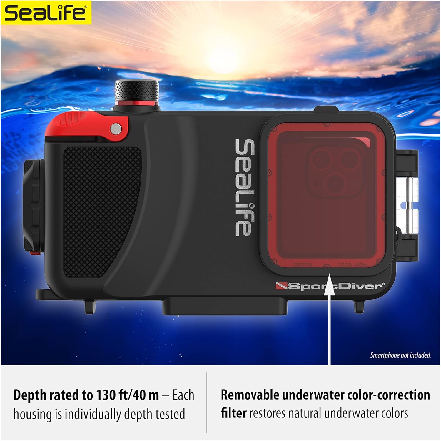Waterproof Underwater Smartphone Scuba Case, Black K7461