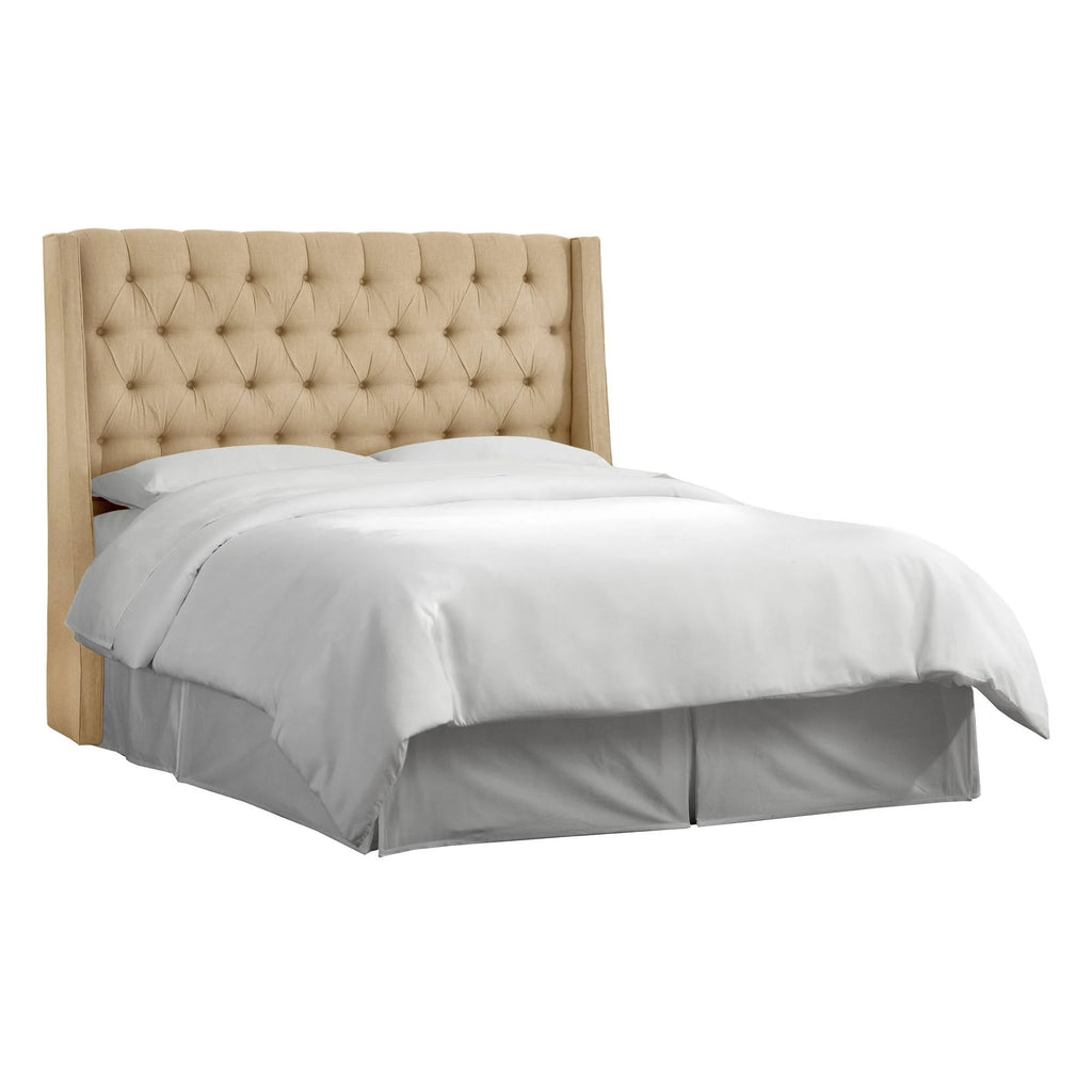 Tufted Wingback Headboard Linen Sandstone T89730