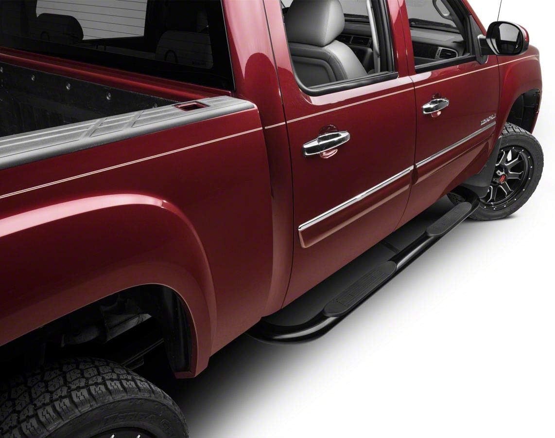Black 4-Inch Oval Bent End Side Step Bars L127210