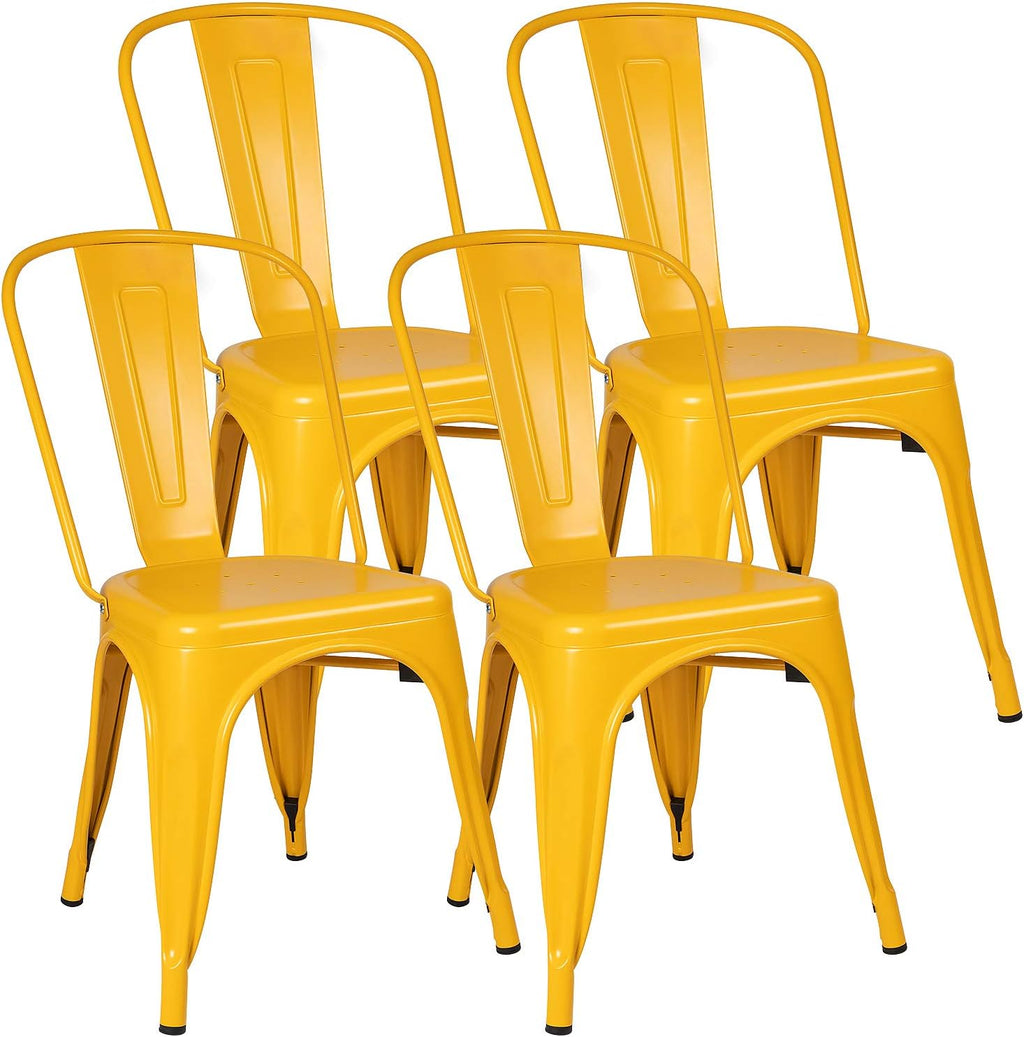 Metal Dining Chairs Set of 4 (Grey) O386